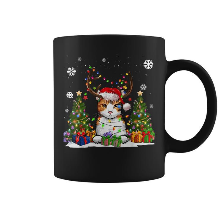 Cat Lovers Cute Eagean Cat Santa Hat Ugly Christmas Sweater Coffee Mug
