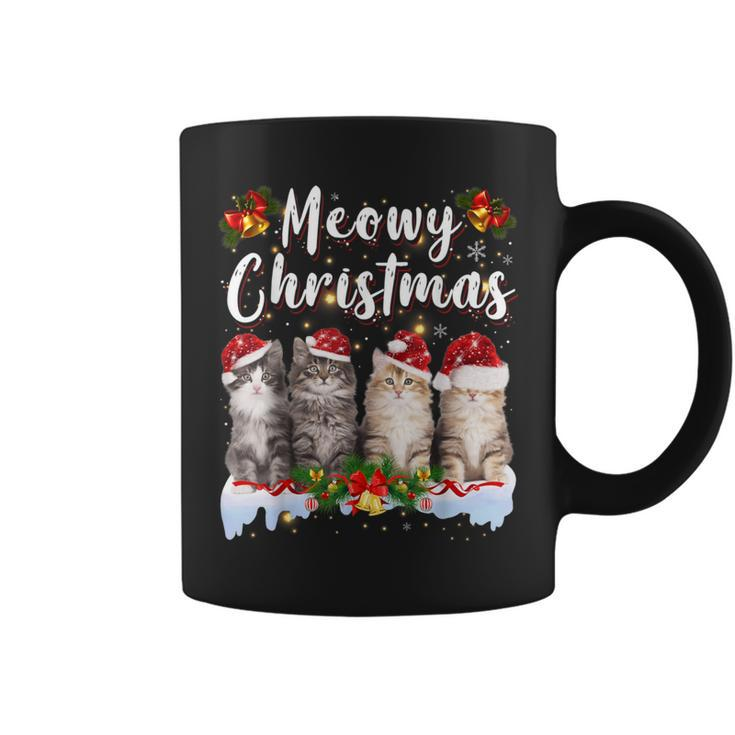 Cat Meowy Family Matching Christmas Pajamas Santa Cats Xmas Coffee Mug