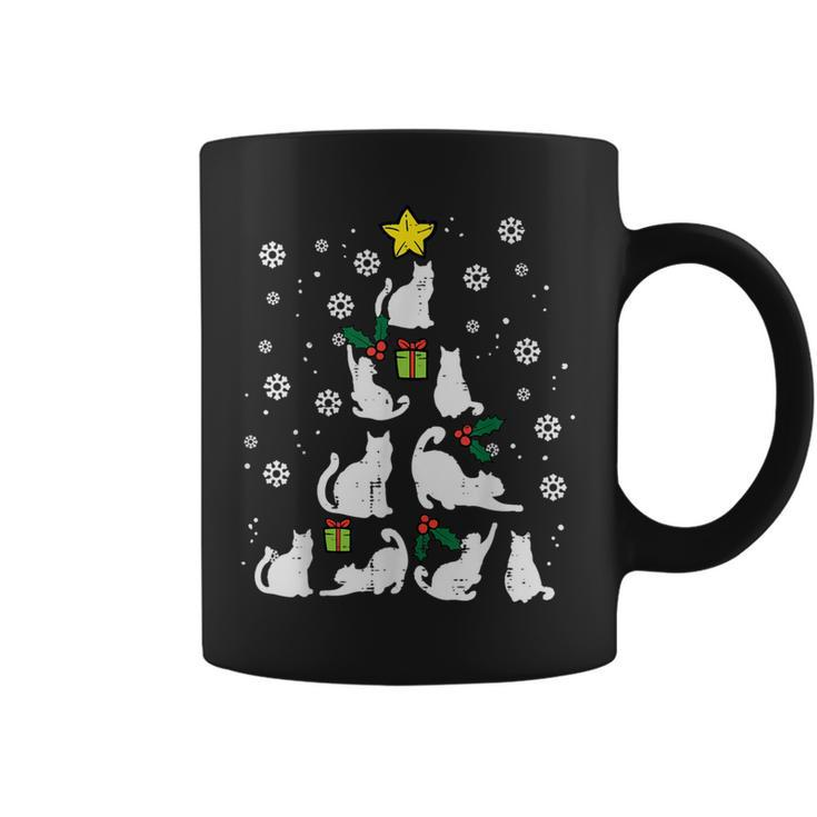 Cats Christmas Tree Cute Cat Lover Xmas Winter Girls Coffee Mug