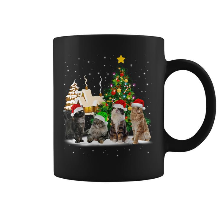 Cats Christmas Tree Lights Ugly Sweater Cat Mom Cat Lover Coffee Mug