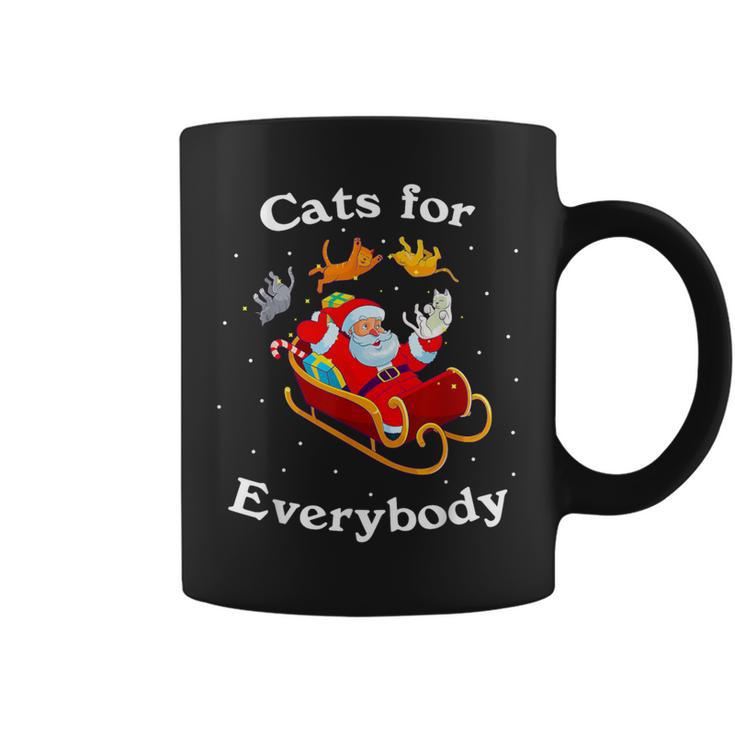 Cats For Everybody Christmas Cat Lover Santa Xmas Coffee Mug