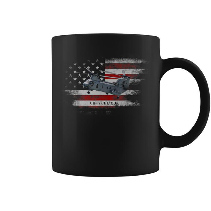 Ch-47 Chinook Helicopter Usa Flag Helicopter Pilot Gifts  Coffee Mug