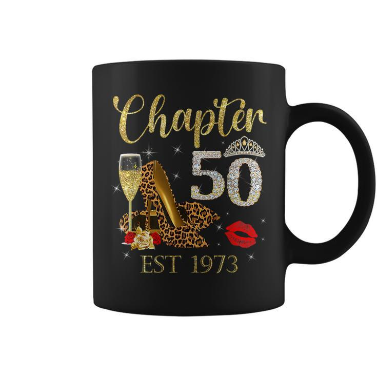 Chapter 50 Years Est 1973 50Th Birthday Wine Leopard Shoe Coffee Mug