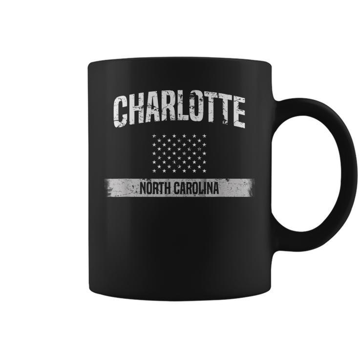 Charlotte North Carolina Pride  Distressed Usa Flag Coffee Mug