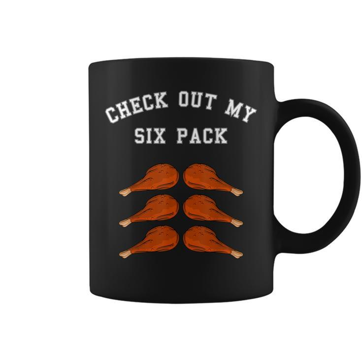 Check Out My Six 6 Pack Turkey Legs Happy Thanksgiving Coffee Mug