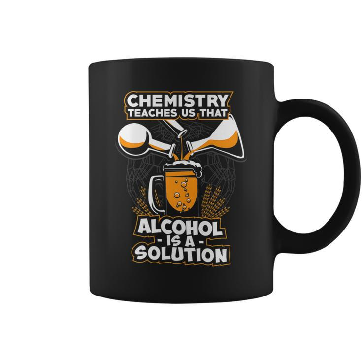 Chemistry Gift Alcohol Is A Solution Funny Science   Coffee Mug