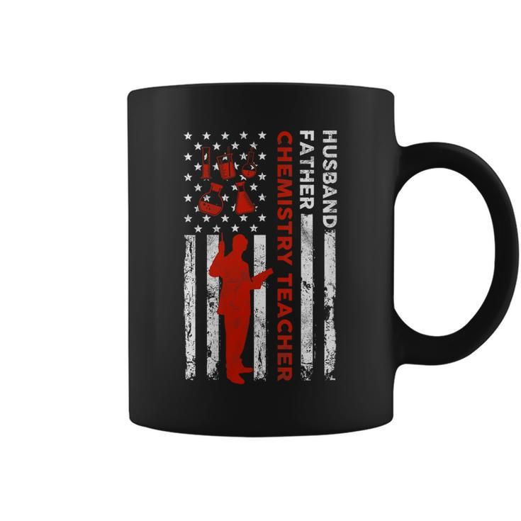 Chemistry Teacher Husband Dad Usa Flag American Fathers  Gift For Womens Gift For Women Coffee Mug