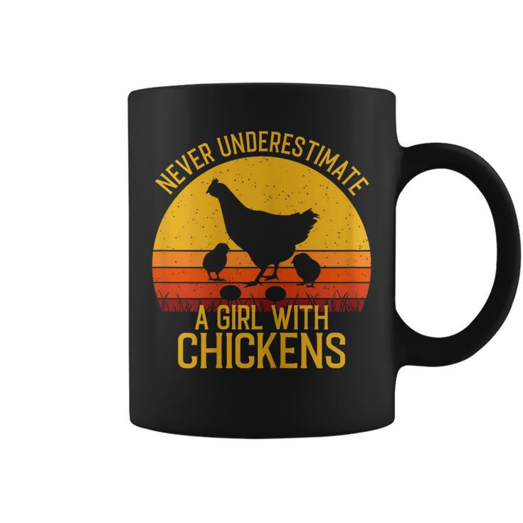 Chicken Never Underestimate A Girl With Chickens Coffee Mug