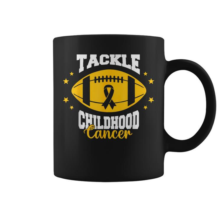 Childhood Tackle Childhood Cancer Awareness Football Gold Coffee Mug