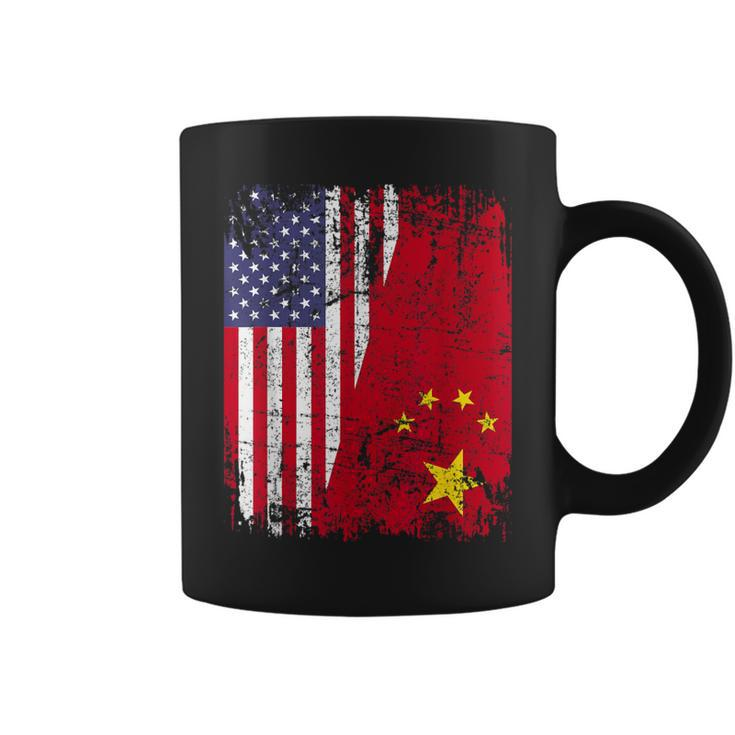 Chinese Roots Half American Flag Usa China Flag Coffee Mug