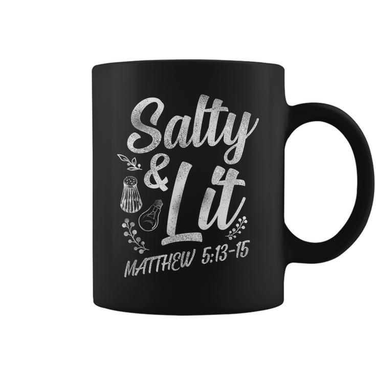 Christian Bible Verse Salty And Lit Matthew 513-15  Coffee Mug