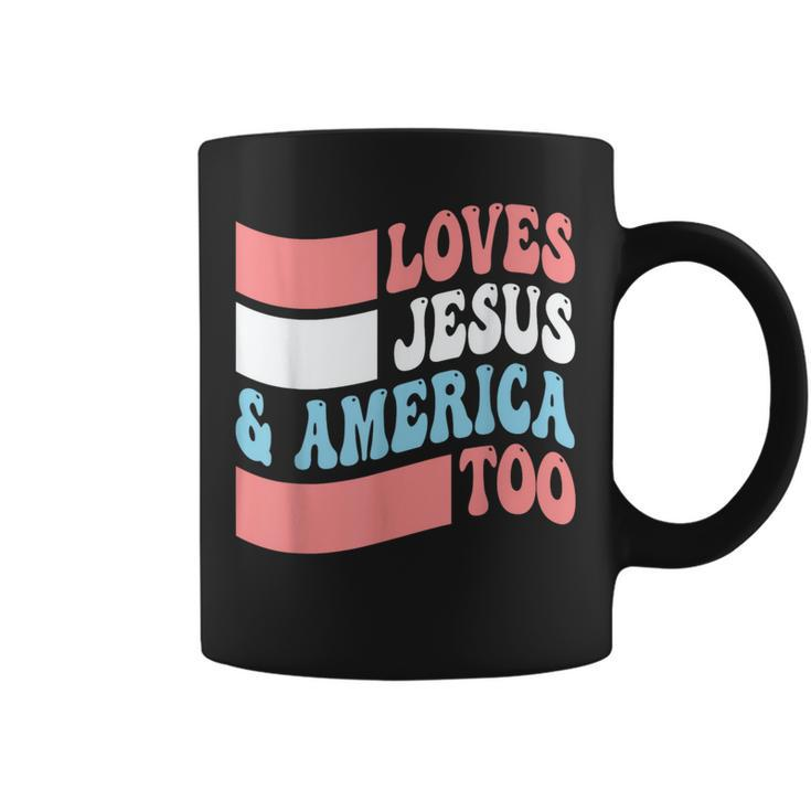 Christian Loves Jesus And America Too 4Th Of July  Coffee Mug