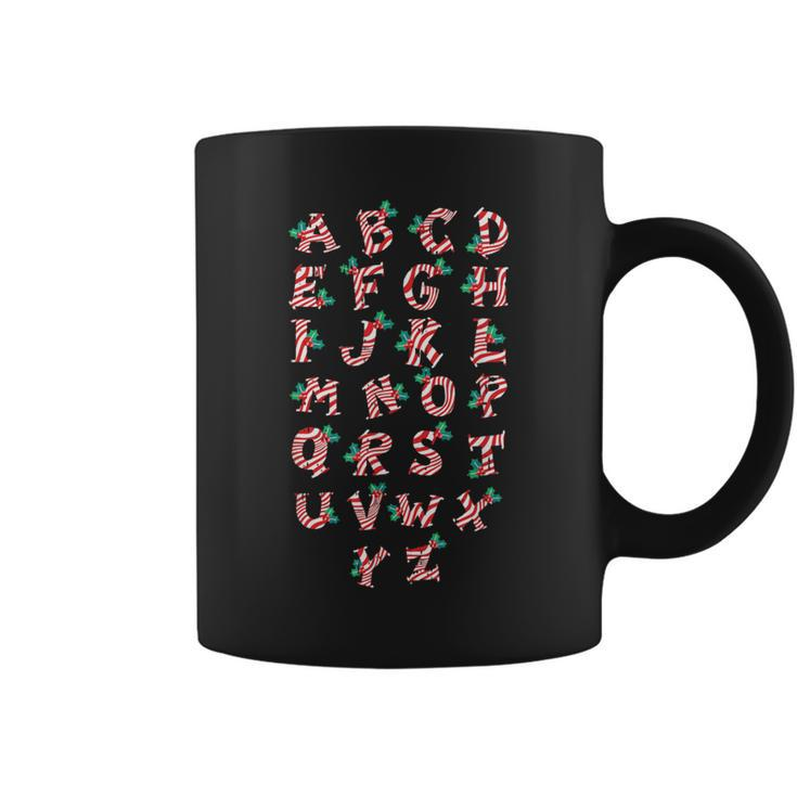 Christmas Alphabet Candy Cane X-Mas Holiday Teacher Coffee Mug