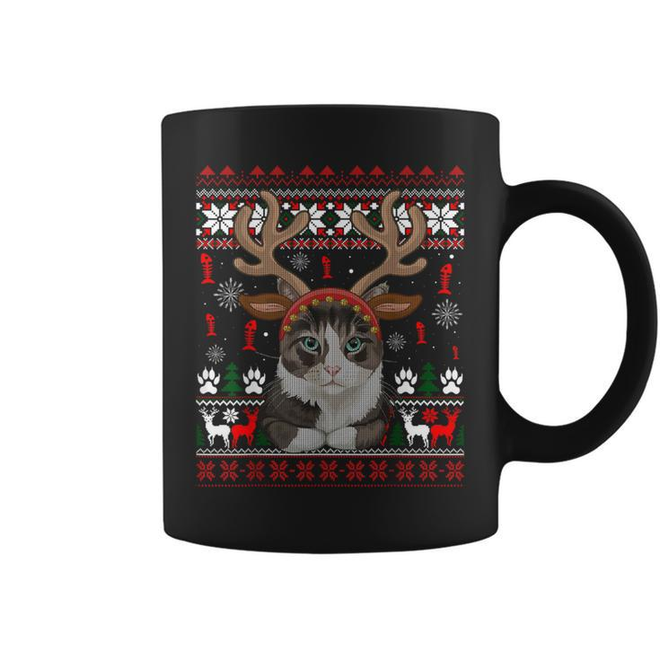 Christmas Cat Reindeer Ugly Christmas Sweater Coffee Mug