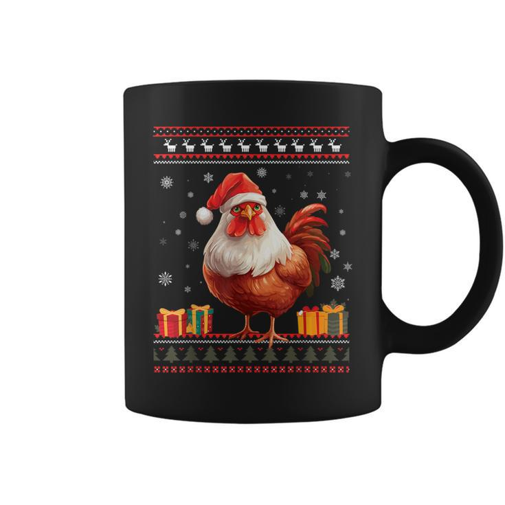 Christmas Chicken Santa Hat Ugly Christmas Sweater Coffee Mug