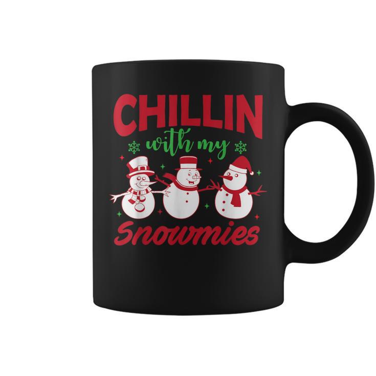 Christmas Chillin With My Snowmies Snowman Coffee Mug