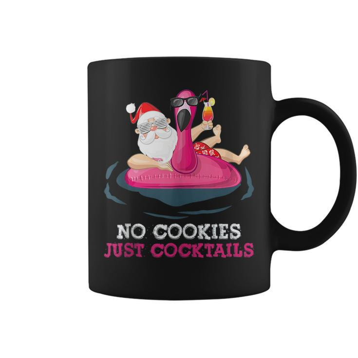 Christmas In July No Cookies Just Cocktails Summer Flamingo Cocktails Funny Gifts Coffee Mug