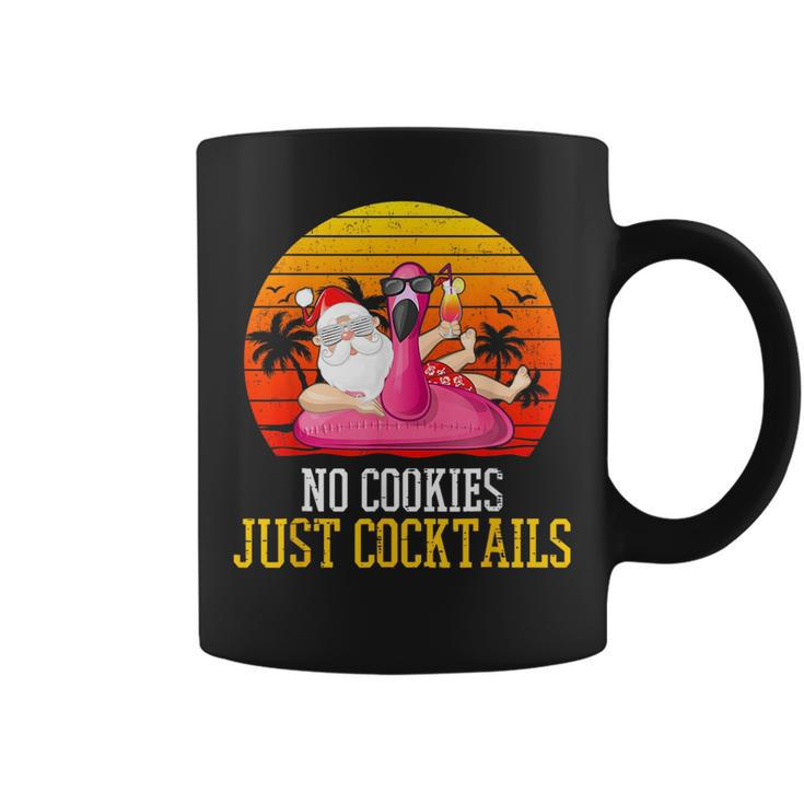 Christmas In July No Cookies Just Cocktails Summer Flamingo Cocktails Funny Gifts Coffee Mug