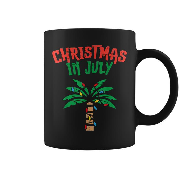 Christmas In July Palm Tree Lights Tropical Summer Christmas Coffee Mug