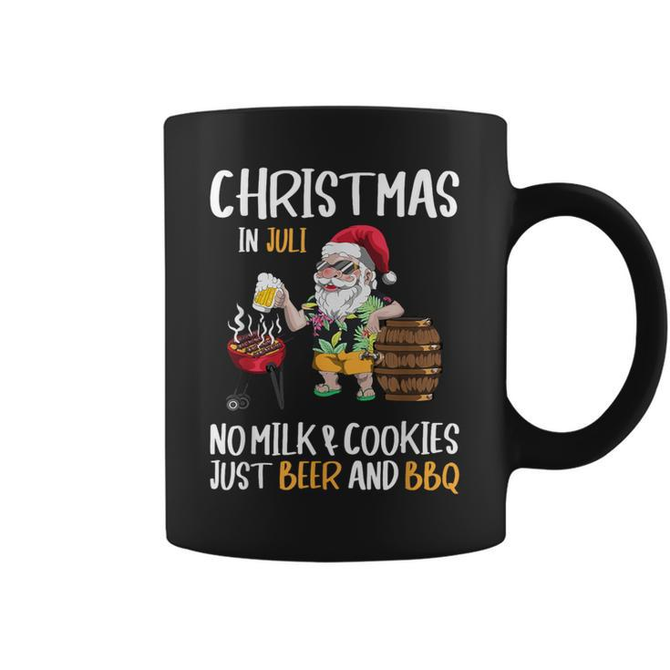 Christmas In July Santa Claus Goes On Holiday Barbecue Party Coffee Mug
