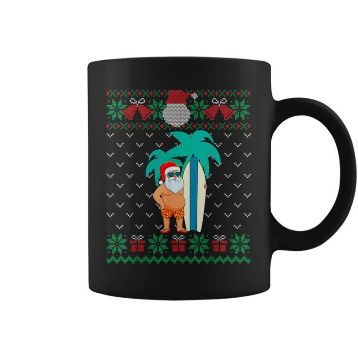 Christmas In July Summer Santa Ugly Xmas Sweater Tropical Coffee Mug