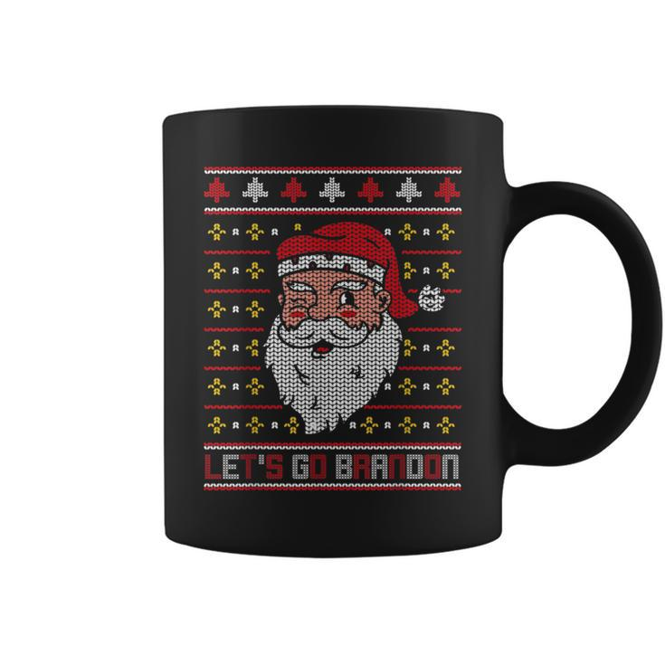 Christmas Let's Go Brandon Santa Claus Ugly Sweater Coffee Mug