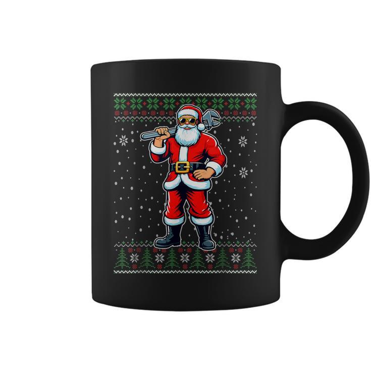 Christmas Santa Plumber Ugly Christmas Sweater Coffee Mug