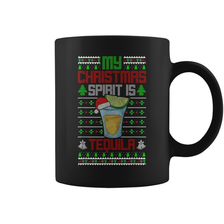 My Christmas Spirit Is Tequila Drinking Ugly Sweater Coffee Mug