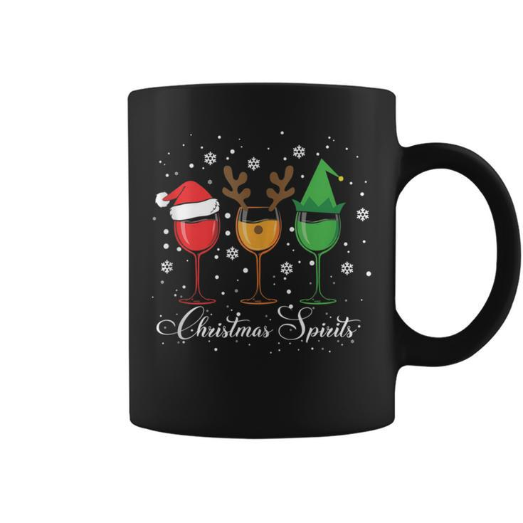 Christmas Spirits Glasses Of Wine Xmas Holidays Party Coffee Mug