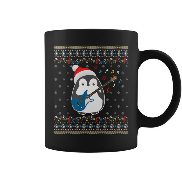 Christmas Ugly Sweater Xmas Family Matching Penguin Guitar Coffee Mug