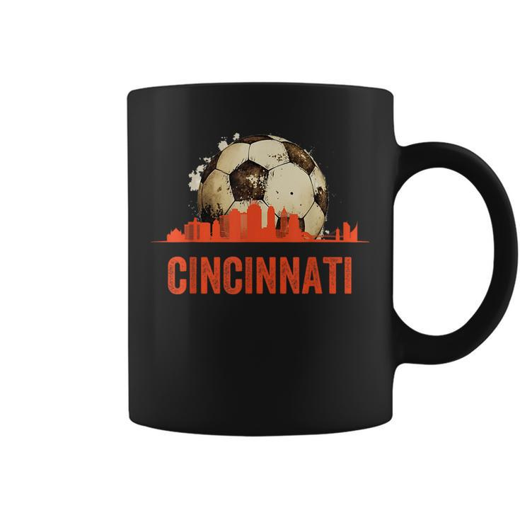 Cincinnati Soccer Queen City Skyline Futbol Fan Coffee Mug