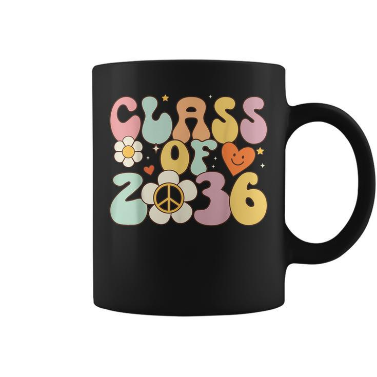 Class Of 2036 Hippie Peace Grow Me Kindergarten To Graduate  Coffee Mug