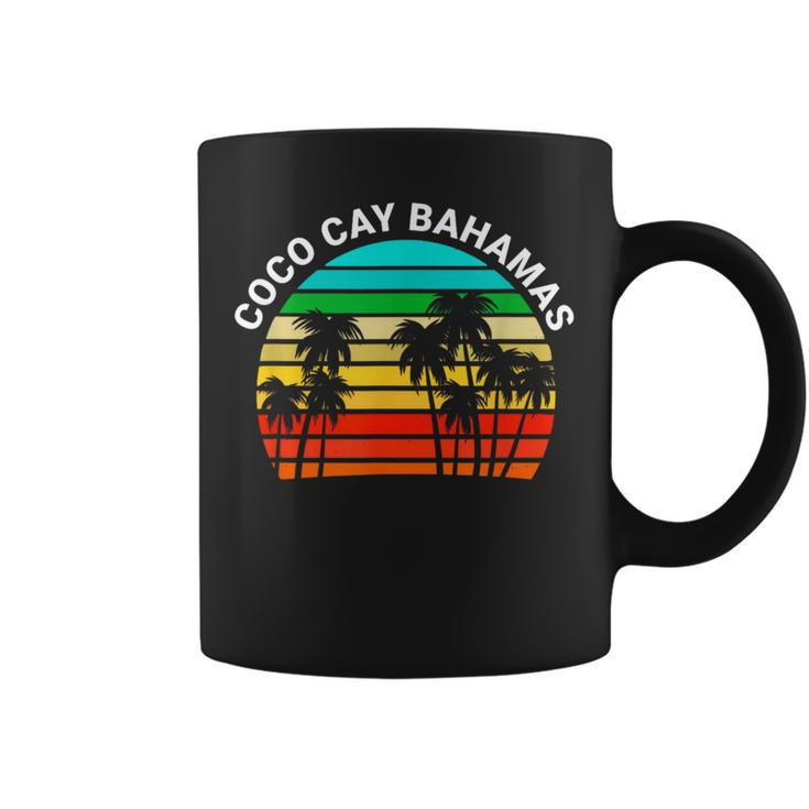Coco Cay Bahamas Vintage Sunset Palm Trees Coffee Mug