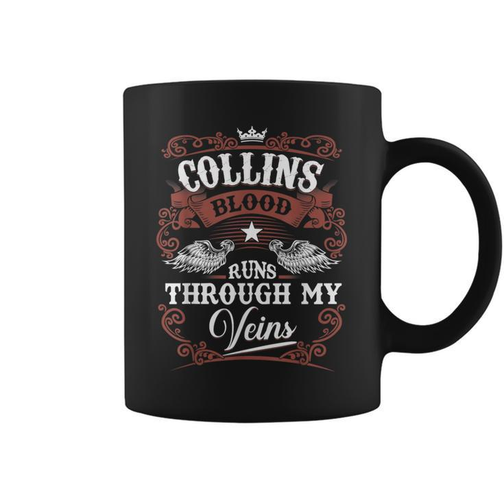 Collins Blood Runs Through My Veins Family Name Vintage Coffee Mug