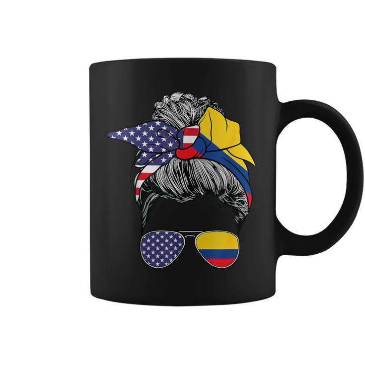 Colombian Girl Usa Heritage American Colombia Flag Coffee Mug
