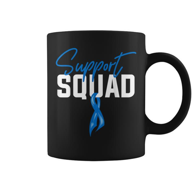 Colon Cancer Awareness Support Squad Blue Ribbon Coffee Mug
