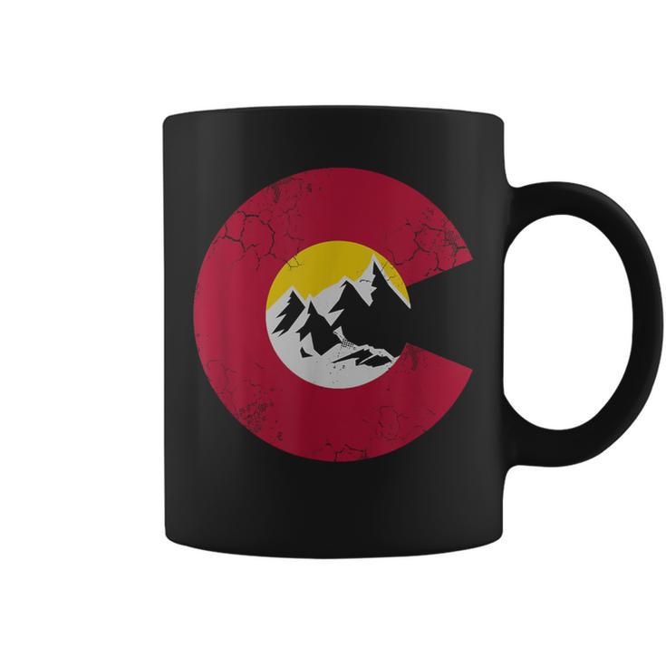 Colorado Flag Mountains Love Home Vintage Faded Coffee Mug