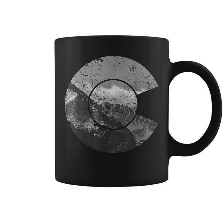 Colorado Mountains Flag Vintage Distressed Coffee Mug