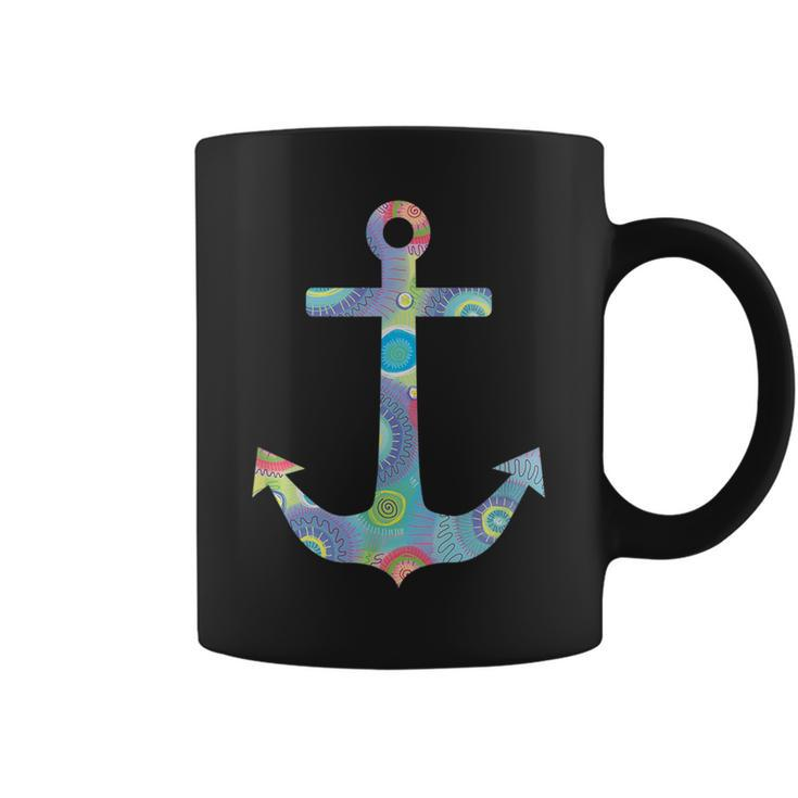 Colorful Anchor Cute Summer Sea And Beach Lover Nautical  Coffee Mug