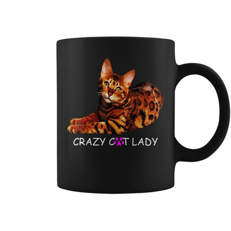 Colorful Crazy Bengal Cat Lady Funny Kitty Kitten Lover Gift Coffee Mug