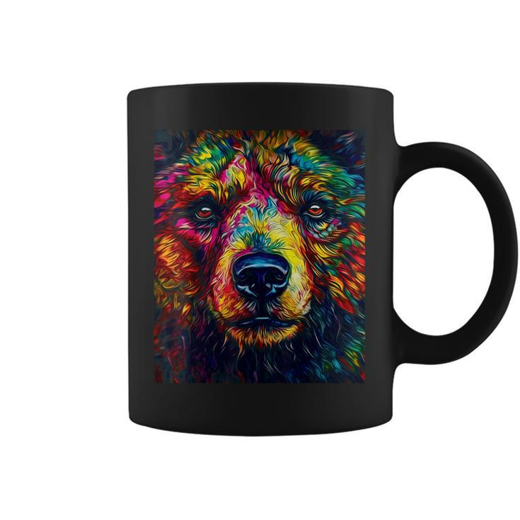 Colorful Grizzly Bear Closeup  Coffee Mug