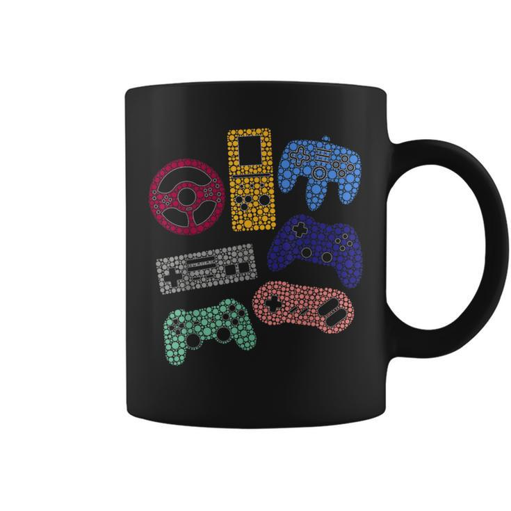 Colourful Polka Dot Video Game Controller Dot Day Gamer Coffee Mug