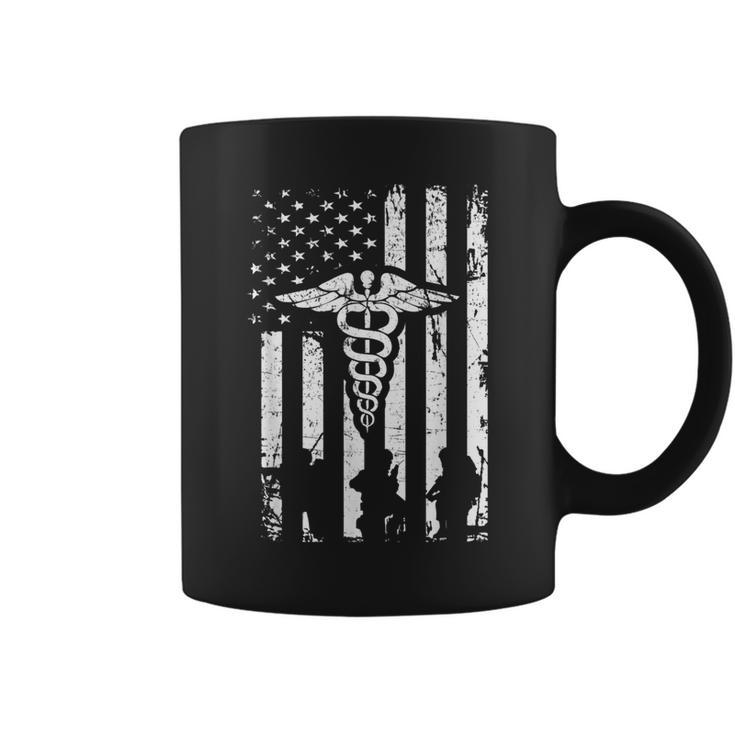 Combat Medic Us Flags Usa American Military Coffee Mug