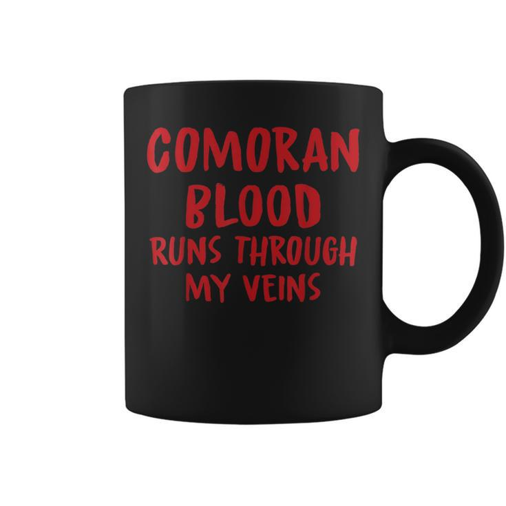 Comoran Blood Runs Through My Veins Novelty Sarcastic Word Coffee Mug