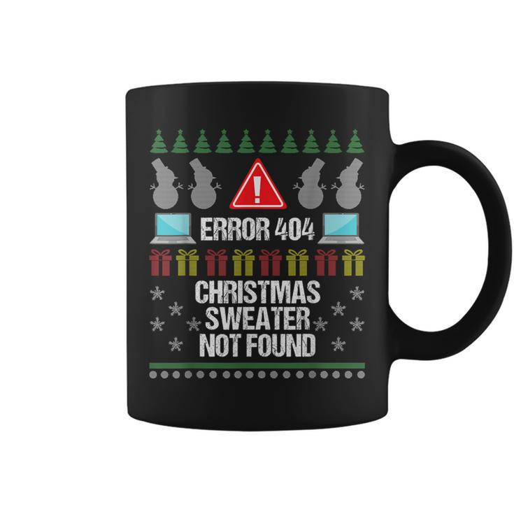 Computer Error 404 Ugly Christmas Sweater Not Found Coffee Mug