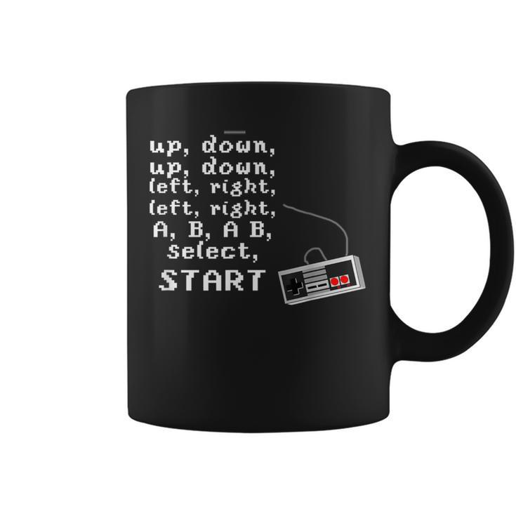 Contra Cheat Code Up Down Left Right A B Select Start Gamer Coffee Mug