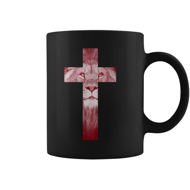 Cool Lion Of Judah Cross Jesus Gift For Christians Men Women  Coffee Mug