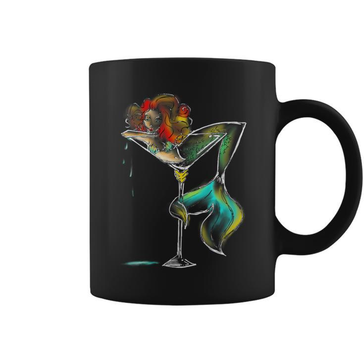 Cool Mermaid In Cocktail Glass Wine Drinker Girl Coffee Mug