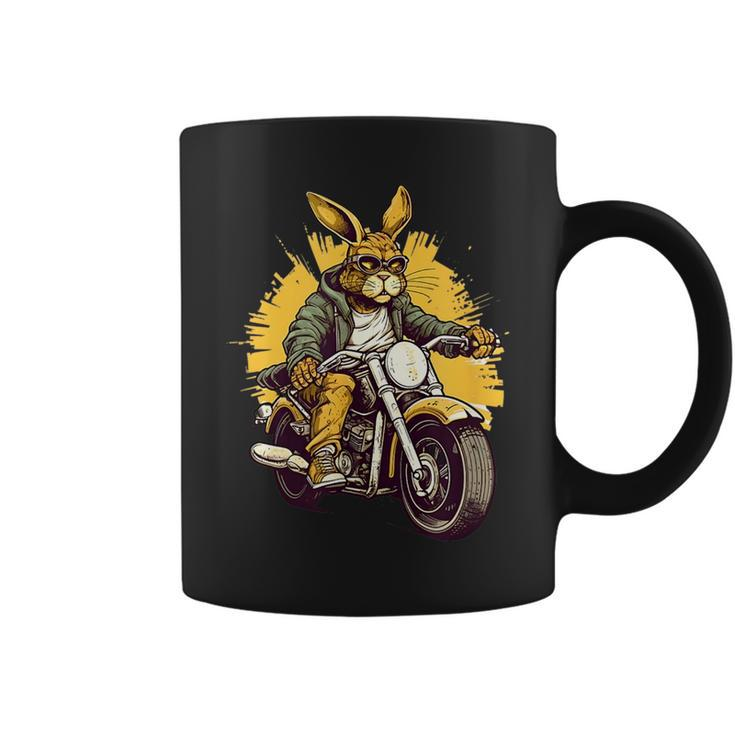 Cool Rabbit Motorcycle Rider Wild Hare Biker Biker Funny Gifts Coffee Mug