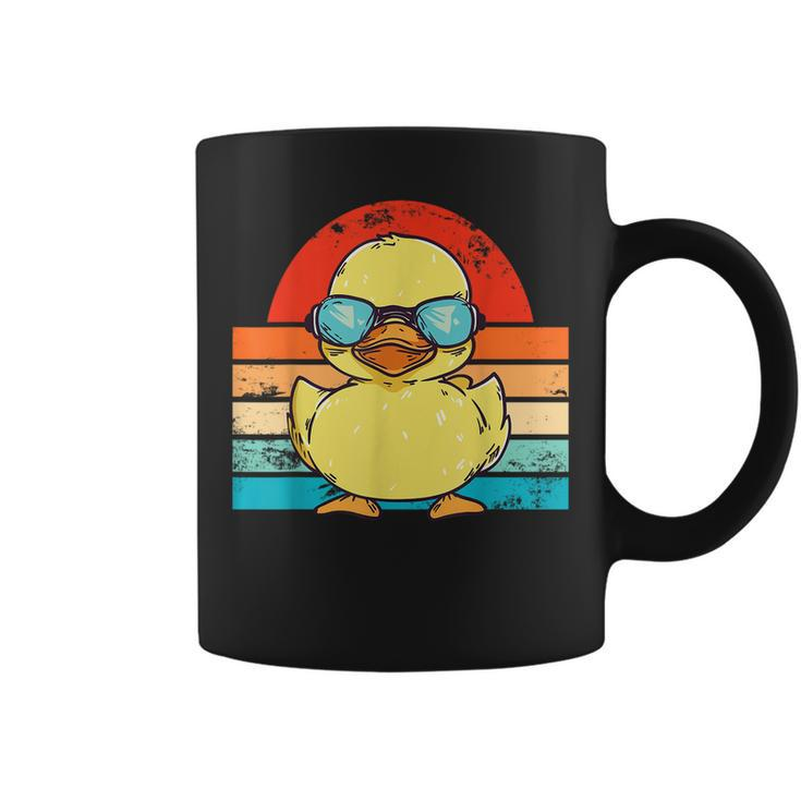 Cool Retro Yellow Duck In Sunglasses 70S 80S Duck Coffee Mug